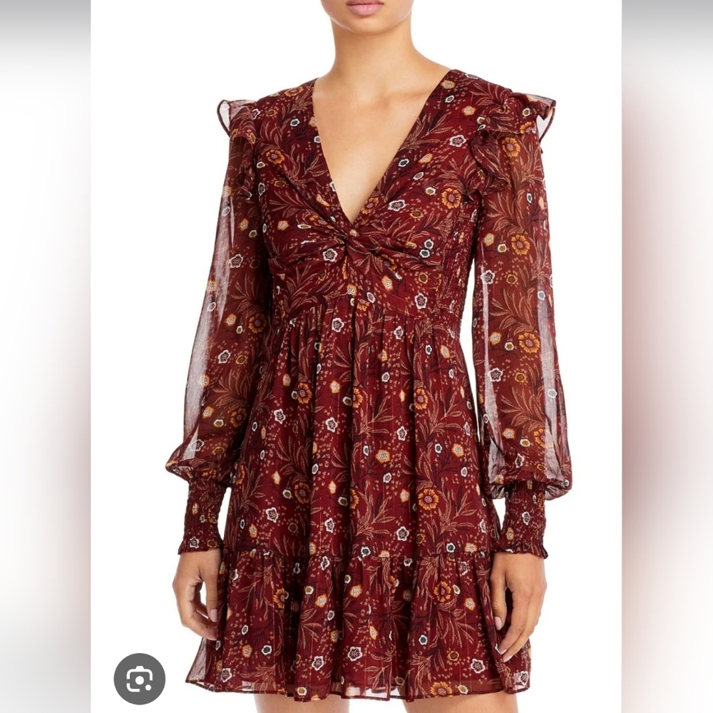 Floral Burgundy Dress